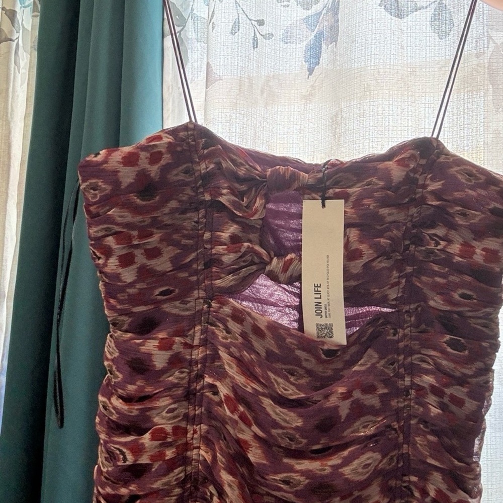 Zara Purple and Red Patterned Dress